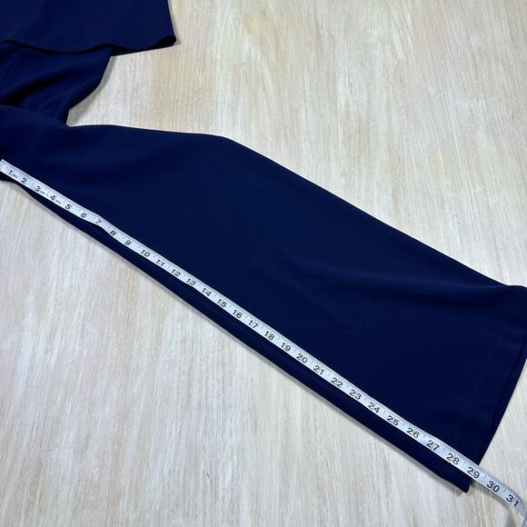 Lulus Power of Love Navy Blue V Neck Ruffle Strapless Wide Leg Jumpsuit Small - Picture 12 of 15